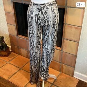 MSGM Black and White Snakeskin Print Garment